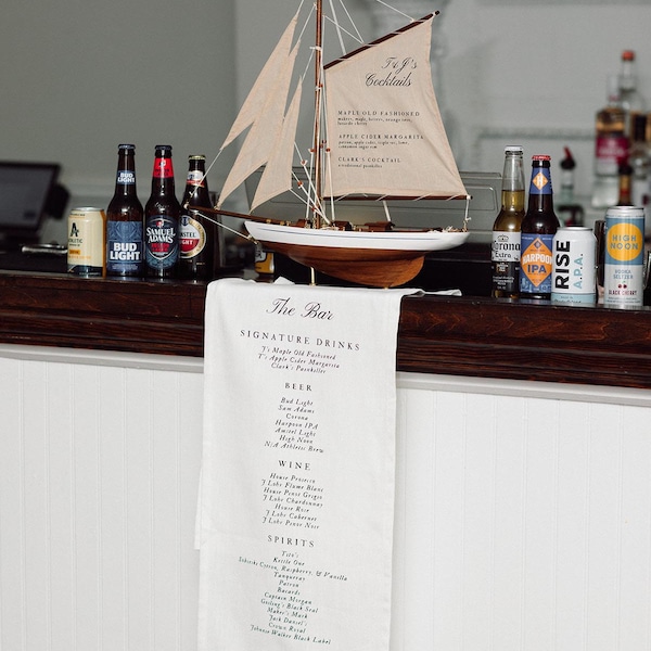 Personalized Sailboat Bar Sign | Signature Drink Sign | Welcome Sign | Wedding Sign