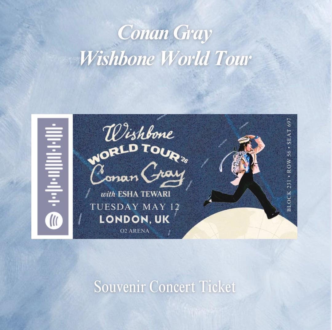 Conan Gray - Wishbone World Tour 2026 -personalisable Souvenir Concert ...