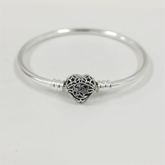 Pandora Celestial Heart Clasp Bangle - Etsy