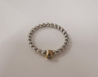 Pandora Silber Gold Abend Stern Ring 925 Sterling Silber