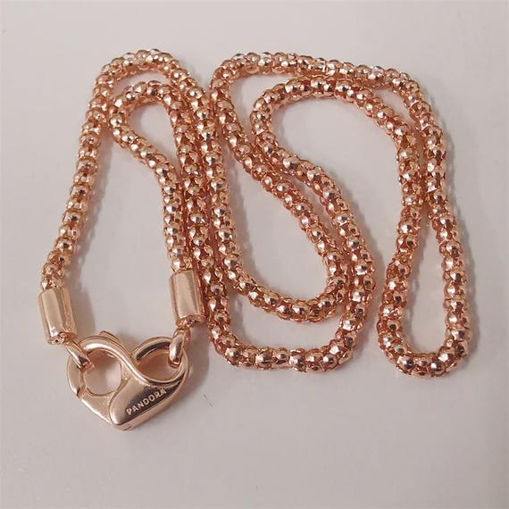 Pandora Rose Gold Moments Studded Chain Necklace - Etsy Australia