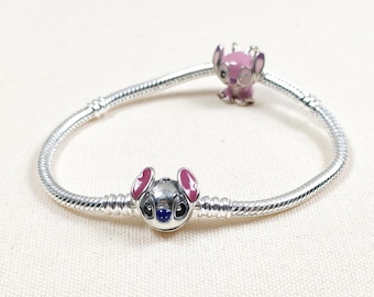 pandora stitch bracelet & angel charm  set sterling silver ale s925