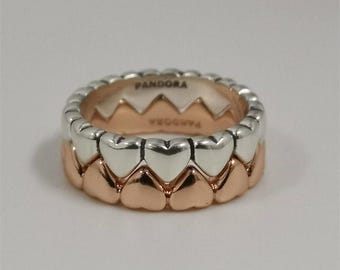 Pandora Row Of Hearts Ring Set