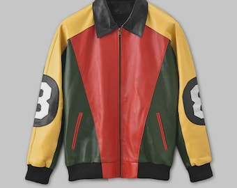 8 Ball Leather Jacket | Handmade Retro Biker Style Outerwear