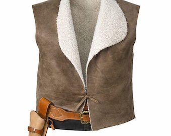 Spaghetti Western Green Vest | Clint Eastwood Inspired | Men’s Cowboy Western Leather Waistcoat | Handmade