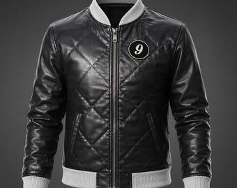 Jaqueta de couro bomber preta Viper Far Cry 5, jaqueta de motociclista acolchoada masculina
