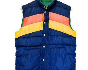 Colete puffer retrô azul dos anos 70 | Fantasia de ork inspirada em Mork | Estilo puffer | Roupa de cosplay retrô da era Robin