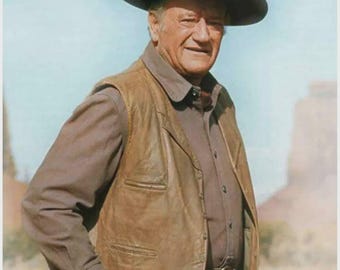 John Wayne The Cowboys Leather Vest | Wil Andersen Distressed Cowboy Vest | Men’s Vintage Western Waistcoat