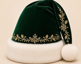 Gorro de Papai Noel personalizado, gorro de Natal bordado com a frase "Feliz Natal", gorro de Papai Noel personalizado, gorro de pelúcia para as festas de fim de ano, gorro para festa de Natal, gorro para fantasia de Natal.