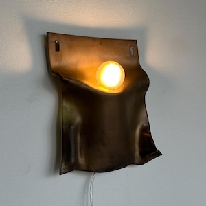 Bronze Ceramic Sconce, Plug-In Dimmable Lamp for Bedroom, Living Room & Hallway, Easy Install Modern Light, Contemporary Accent Lighting