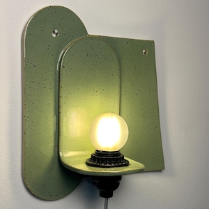 Green Plug-In Wall Sconce, Modern Ceramic Lamp, Easy-Install Lighting for Bedrooms, Living Rooms, Dining Areas, Hallways, Contemporary Light image 1