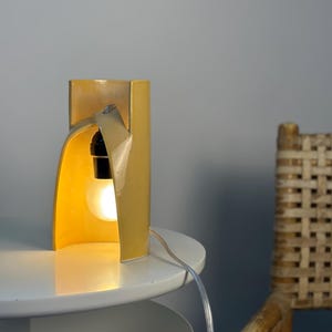Handmade Yellow Ceramic Table Lamp, Dimmable Bedside Accent Light, Modern Decor image 1