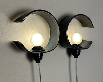 Para niebieskich kinkietów wtykowych, ściemnialna lampa do sypialni, salonu i przedpokoju, łatwa w montażu, nowoczesna lampa ścienna, nowoczesne oświetlenie akcentowe