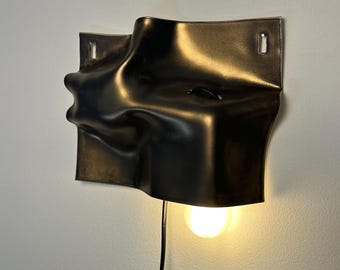 Gold Ceramic Wall Sconce, Plug-In Wall Lamp, Modern Wall Light, Geometric Sconce, Contemporary Lighting, Bedroom Bedside Lamp, Living Room