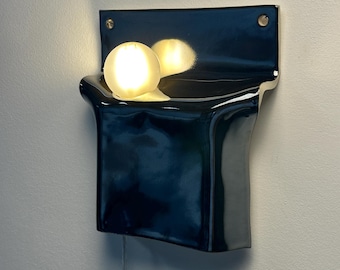 Applique murale en céramique argentée, éclairage à intensité variable (à brancher ou à câbléer), luminaire sculptural, décoration intérieure moderne, lampe murale facile à installer