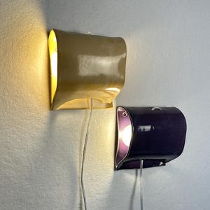 Pair of Plug-in Wall Sconces, Yellow and Purple Dimmable Lamp, Easy-Install Lighting for Bedrooms, Living Rooms & Dining Room, and Hallway