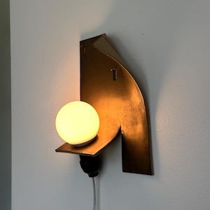 Bronze Ceramic Wall Sconce, Plug-In Dimmable Ambient Lamp, Unique Statement Lighting for Interior Design Enthusiasts, Concept Store Style