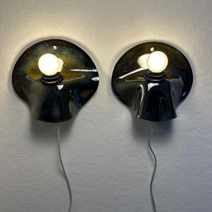 Pair of Silver/Gray plug-in Sconce, dimmable lamp for Bedroom, Living Room & Hallway, Easy Install Wall Light, Contemporary Accent Lighting image 3