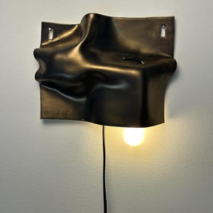Gold Ceramic Wall Sconce, Plug-In Wall Lamp, Modern Wall Light, Geometric Sconce, Contemporary Lighting, Bedroom Bedside Lamp, Living Room bild 9