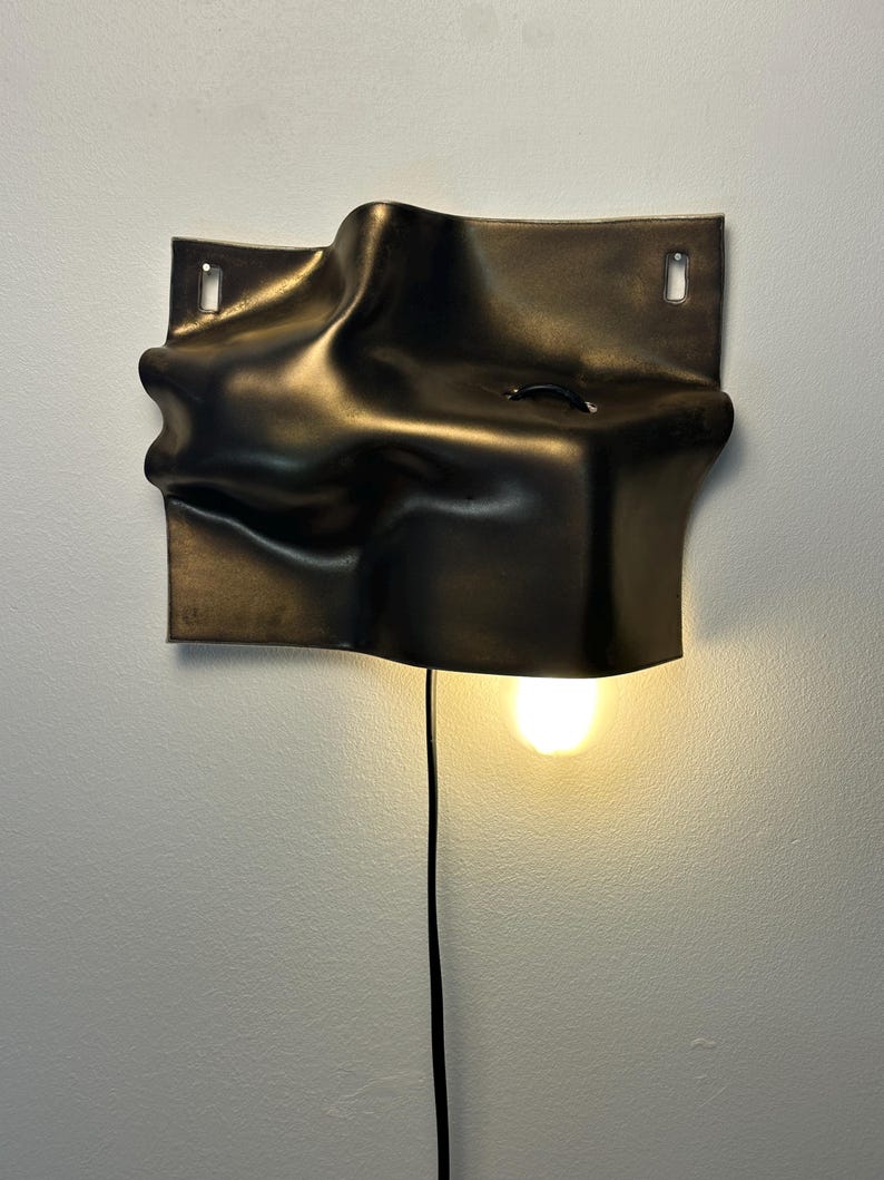 Gold Ceramic Wall Sconce, Plug-In Wall Lamp, Modern Wall Light, Geometric Sconce, Contemporary Lighting, Bedroom Bedside Lamp, Living Room bild 9