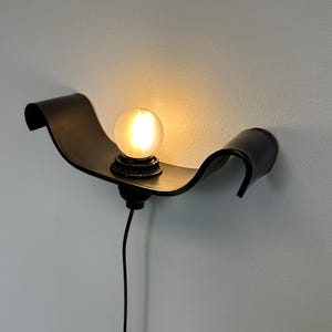 Black Ceramic Wall Sconce, Modern Plug-In Accent Light, Dimmable Bedroom Lighting image 8