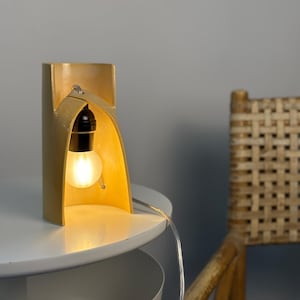 Handmade Yellow Ceramic Table Lamp, Dimmable Bedside Accent Light, Modern Decor image 4