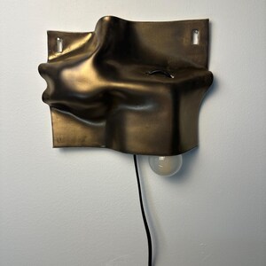 Gold Ceramic Wall Sconce, Plug-In Wall Lamp, Modern Wall Light, Geometric Sconce, Contemporary Lighting, Bedroom Bedside Lamp, Living Room bild 8