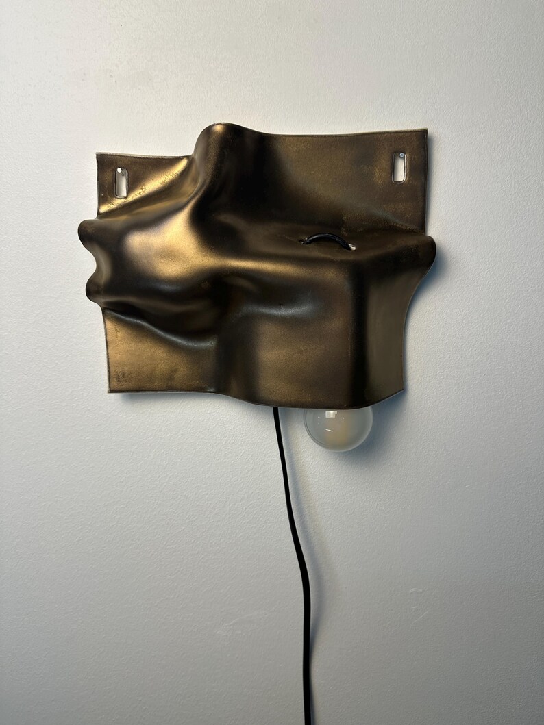 Gold Ceramic Wall Sconce, Plug-In Wall Lamp, Modern Wall Light, Geometric Sconce, Contemporary Lighting, Bedroom Bedside Lamp, Living Room bild 8