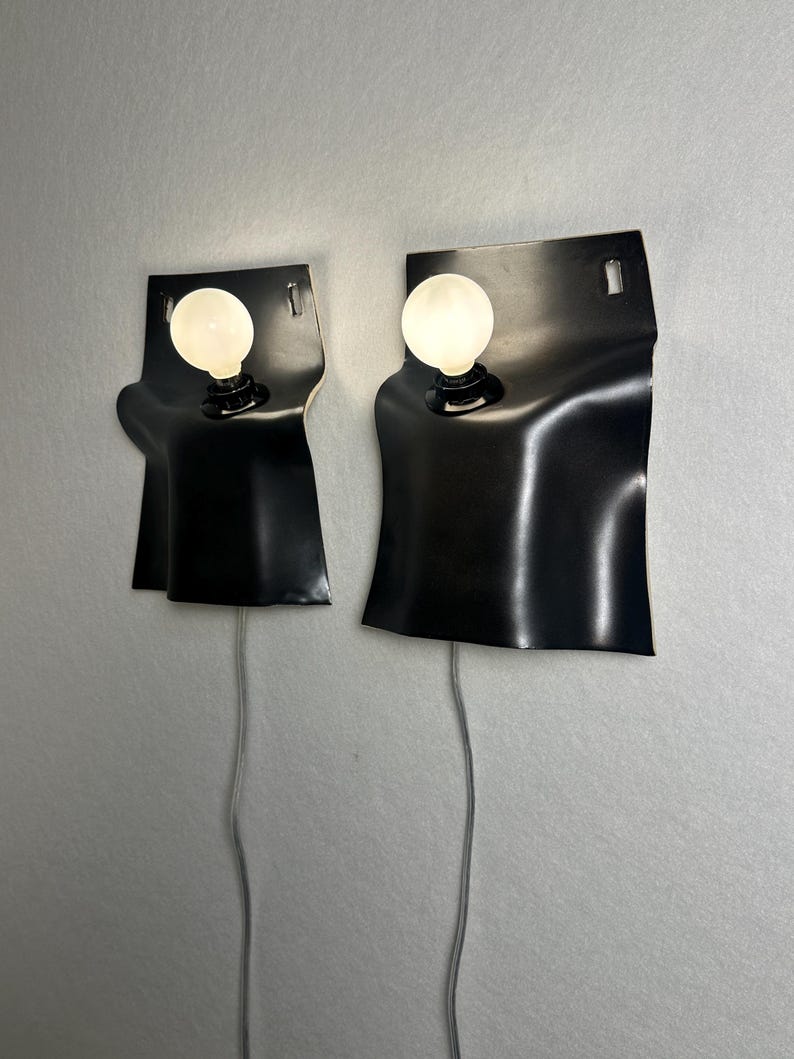 Pair of Ceramic Wall Sconces, Dark Brown Metallic Plug-In Lamps, Bedroom, Living Room, Dining Room, Modern Lighting image 4