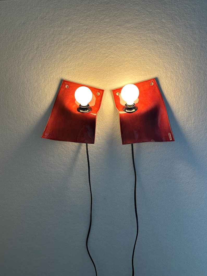 Par de apliques de pared enchufables color burdeos, lámparas regulables para dormitorio, sala de estar y pasillo, fácil instalación, apliques de pared modernos, acento contemporáneo imagen 9