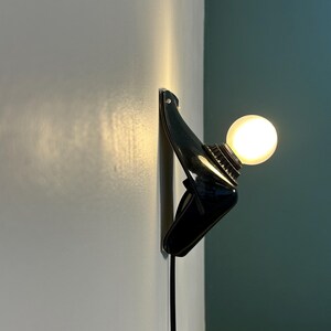 Handmade Black Ceramic Wall Sconce, Plug-In Ambient Lamp, Minimalist Statement Lighting image 5