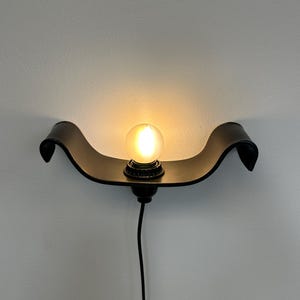 Black Ceramic Wall Sconce, Modern Plug-In Accent Light, Dimmable Bedroom Lighting image 10
