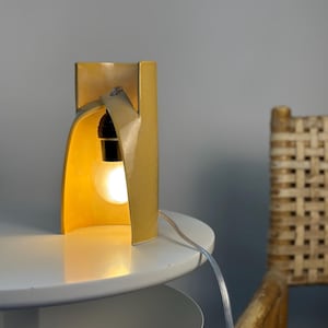 Handmade Yellow Ceramic Table Lamp, Dimmable Bedside Accent Light, Modern Decor image 3