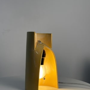Handmade Yellow Ceramic Table Lamp, Dimmable Bedside Accent Light, Modern Decor image 7