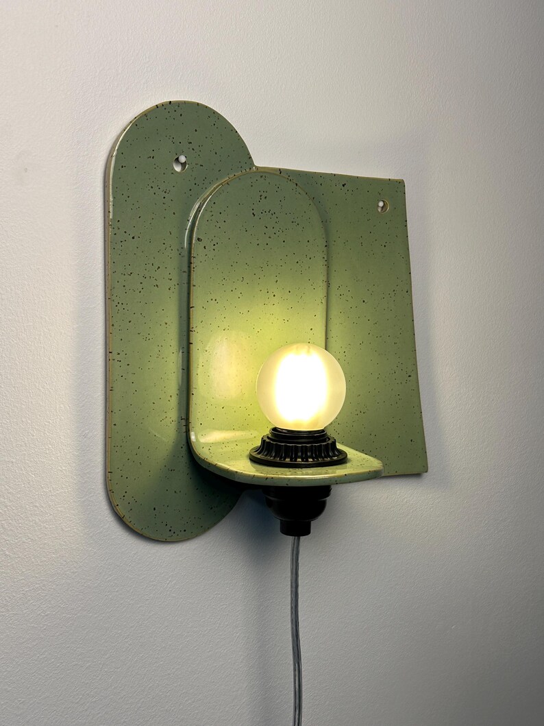 Green Plug-In Wall Sconce, Modern Ceramic Lamp, Easy-Install Lighting for Bedrooms, Living Rooms, Dining Areas, Hallways, Contemporary Light image 1