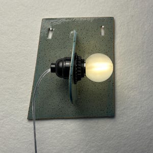 Handmade Blue Ceramic Sconce, Modern Dimmable Plug-in Wall Lamp, Minimalist Lighting (7.5" W × 6.5" H) image 8