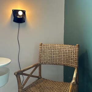 Handmade Black Ceramic Wall Sconce, Plug-In Ambient Lamp, Minimalist Statement Lighting image 7