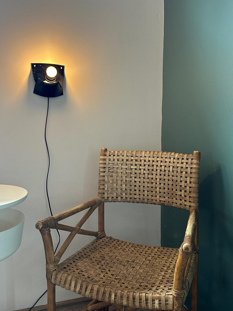 Handmade Black Ceramic Wall Sconce, Plug-In Ambient Lamp, Minimalist Statement Lighting image 7