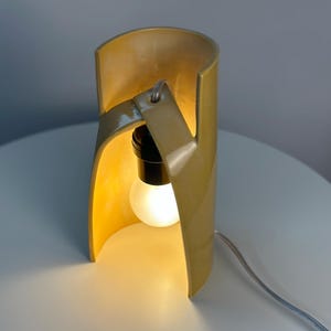 Handmade Yellow Ceramic Table Lamp, Dimmable Bedside Accent Light, Modern Decor image 2