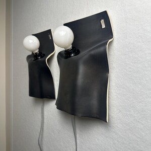 Pair of Ceramic Wall Sconces, Dark Brown Metallic Plug-In Lamps, Bedroom, Living Room, Dining Room, Modern Lighting image 10