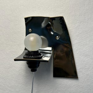 Silvergrå keramisk vägglampa, modern vägglampa med plugg, stämningsfull glödlampa bild 5