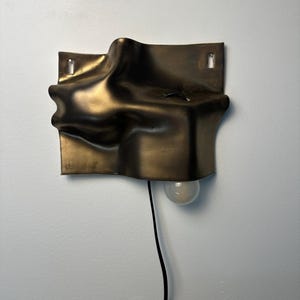 Gold Ceramic Wall Sconce, Plug-In Wall Lamp, Modern Wall Light, Geometric Sconce, Contemporary Lighting, Bedroom Bedside Lamp, Living Room bild 12