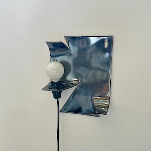 Ceramic Silver Wall Sconce, Plug-In Dimmable Wall Lamp, Sculptural Accent Light, Modern Ceramic Lighting, Unique Wall Decor, Bedside Light image 11
