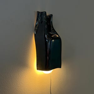 Handgjord vägglampa i keramik, skulptural geometrisk vägglampa, modern accentbelysning bild 8