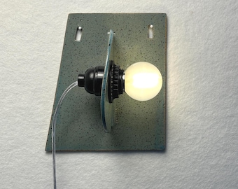 Aplique de parede azul em cerâmica com plugue, luminária de parede moderna com intensidade regulável, iluminação minimalista para quarto, sala de estar, sala de jantar e projetos de redesign de interiores.