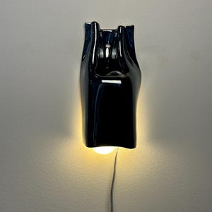Handgjord vägglampa i keramik, skulptural geometrisk vägglampa, modern accentbelysning bild 6