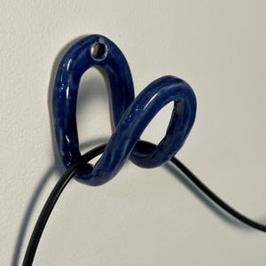 Blue Ceramic Wall Sconce, Plug-In or Hardwired Wall Light, Crystal Glaze, Unique Handmade Finish, Modern Dimmable Lamp, Bedroom Lighting image 5