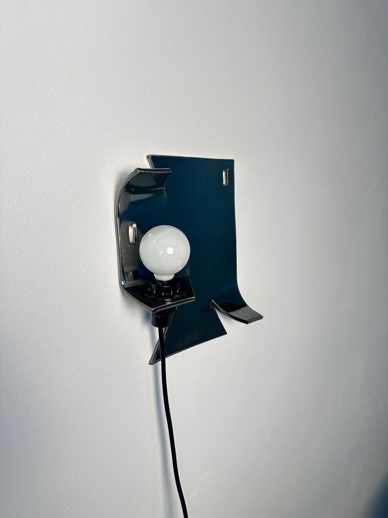 Ceramic Silver Wall Sconce, Plug-In Dimmable Wall Lamp, Sculptural Accent Light, Modern Ceramic Lighting, Unique Wall Decor, Bedside Light image 10