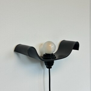 Black Ceramic Wall Sconce, Modern Plug-In Accent Light, Dimmable Bedroom Lighting image 5