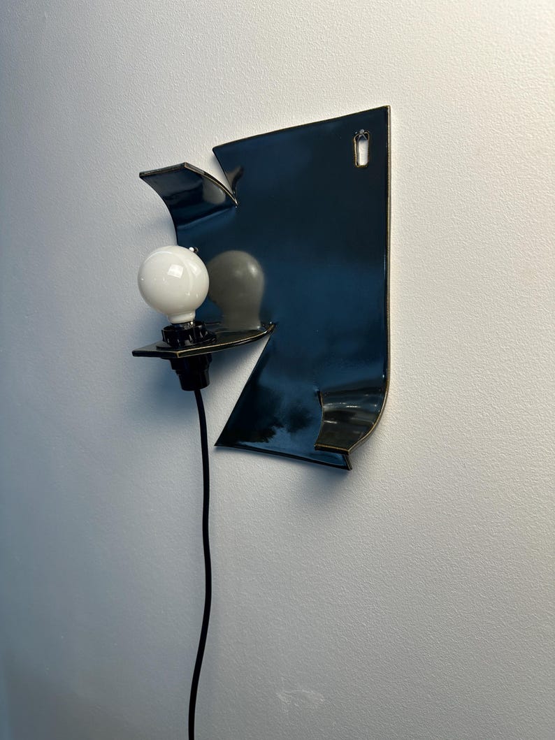 Ceramic Silver Wall Sconce, Plug-In Dimmable Wall Lamp, Sculptural Accent Light, Modern Ceramic Lighting, Unique Wall Decor, Bedside Light image 12